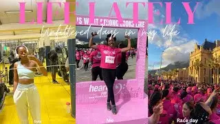 Life Lately : I completed my first ever 10KM race! , school, gym, race pack unboxing + more