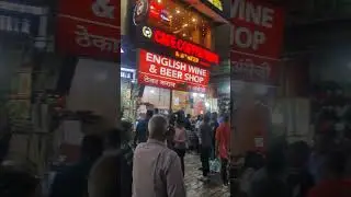 Manali mall road at Night