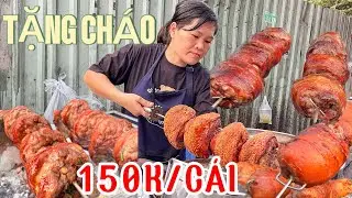 Độc đáo CHÂN GIÒ heo Da Giòn rụm được TẶNG BỊCH cháo TO ĐÙNG duy nhất ở Sài Gòn