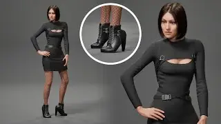 Techwear Dress with High Heels and Fishnets - MetaHuman Outfit Demo