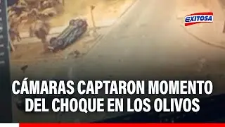 🔴🔵 Cámaras captaron momento del choque entre vehículos en Los Olivos: Conductor se salvó de morir