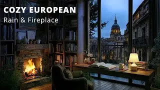 Cozy European Rainy Study Room ☕🌧️ Focus & Relaxation