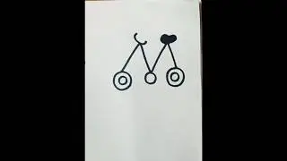 cycle drawing with letter 0. #cycledrawing #drawingcycle