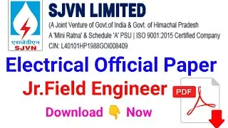 SJVN Jr.Field Engineer Electrical Official Exam Paper