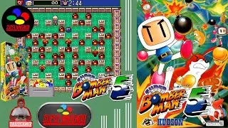 Super Bomberman V (5) (Super Nintendo,SNES)(1997)🎮ZERADO - Longplay jogando AT&Eacute; ZERAR e Comentando