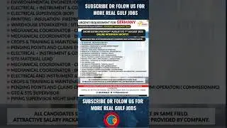 Germany Jobs 2025 | Project Management Team Hiring | Gulf Experience Required | Fraud Alert