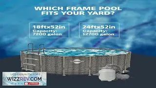 24ftx52in Metal Frame Swimming Pool Round Above Ground Pool Set with Filter Pump Pool