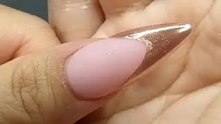 Easy Chrome French tip nail hack #short