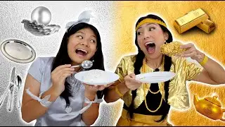 GADIS EMAS VS PERAK !! TANTANGAN MAKANAN 1 WARNA DALAM 24 JAM Momen & Situasi Lucu | CnX Adventurers