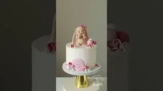 Pretty bunny fondant cake, stay tuned for our online courses #trending #shorts #fondant #cake #fyp
