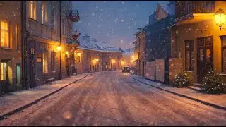 Snowy Winter Street ❄️ Cozy Christmas Lo-Fi for Calm Focus & Relaxing Nights