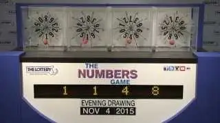 Evening Numbers Game Drawing: Wednesday, November 4, 2015