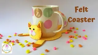 Felt Coaster | Felt Cat Coaster 🐱| Felt Crafts | Aureliarts