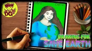 Beautiful Mother Earth Poster | World Environment Day Drawing | save earth Drawing |