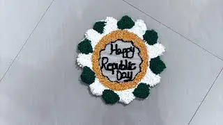 Tri Colour Rangoli With Punch Needle ||How To make Republic Day Rangoli with Embroidery Pen ||