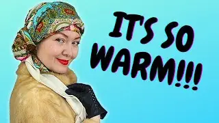 3 New ideas on how to wear a big Russian shawl as a headscarf. Russian scarf styles.