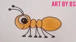 Very easy insect drawing step by step 🐜 | Easy ant drawing idea 2023😍