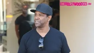 Denzel Washington Chats With Jason Sklar While Wardrobe Shopping At James Perse 11.2.16