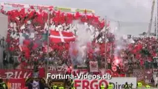 Fortuna in Fürth am 29.04.2012; 1:1 (Pyro-Intro, Torjubel, Platzsturm)