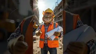 Construction Kitty in Charge 🚧Cats in Uniform 🦺