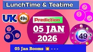 Uk49s double predictions for today 05-01-2026 | today uk49s lunchtime prediction 