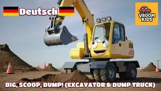🚜🚚 Bagger und Kipplaster | Baustellenlied f&uuml;r Kinder | Vroom Kids (Deutsch) 🚚🚜