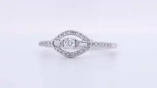 10kt White Gold Diamond Split Ring