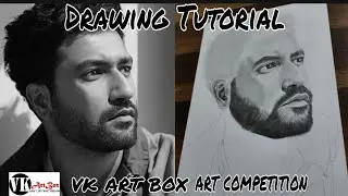 Vicky kaushal Drawing Tutorial !! Outline Tutorial  Vk art box art competition part 1