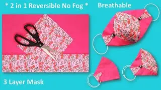 New 🔥 2 in 1 No Fog Mask | 3 Layer Face Mask Sewing Tutorial | Breathable Face Mask Cloth Pattern