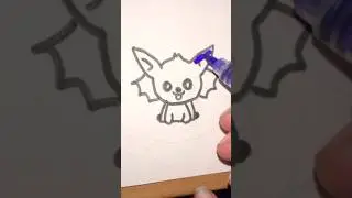 Cute Purple Bat Drawing | Relaxing & Satisfying Art/Easy Bat Drawing for Kids 🦇 | Cute Cartoon Styl