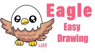 🦅 How to Draw a Cute Eagle for Kids | Easy Step-by-Step Tutorial 🎨#lidoartwork