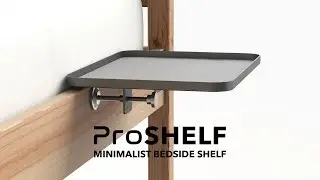MONITORMATE ProSHELF Aluminum Minimalist Bed Shelf with Versatile 2-Way Clamp system