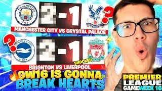 Premier League Gameweek 16 Predictions