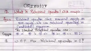 Relational Operators in C language | Binary operators- check Condition between two operands in C