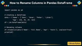 How to Rename Columns in Pandas DataFrame