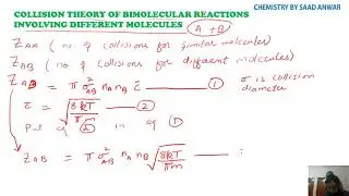 COLLISION THEORY Of Bimolecular Reactions having Different reactants Molecules|Urdu|Hindi|Saad Anwar