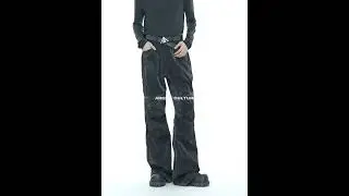 Liquid-Metal Wide-Leg Pants - Streetwear Drop-Crotch Trousers