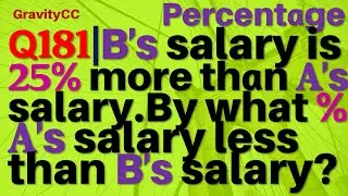 Q181 | B&rsquo;s salary is 25% more than A&rsquo;s salary. By what percent is A&rsquo;s salary less than B&rsquo;s salary?