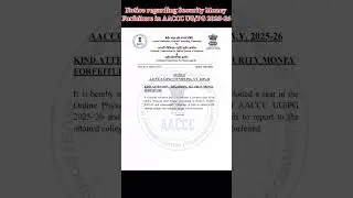 Notice regarding Security Money Forfeiture in AACCC UG/PG 2025-26 #neet #aaccc #counselling #ug