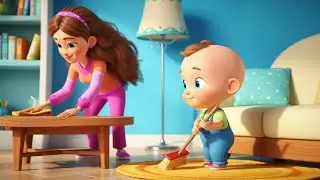 Clean clean clean your home poems | rhymes for kids | House of animations.