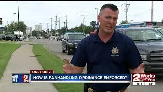 How is panhandling ordinance enforced?