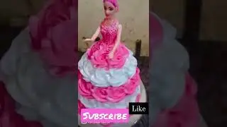 doll cake design !! pink & white cake #dollcake #pink #cakes #shorts #viral #viralshorts #birthday