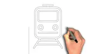 How to draw Train front view drawing image