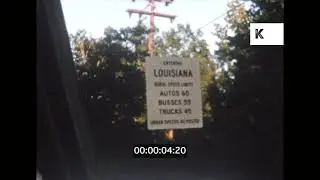 1950s, 1960s USA, POV Driving into Rural Louisiana, 8mm
