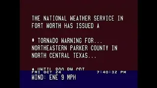 WeatherSTAR 3000 - Weatherford, TX - (10/24/2025) (w/ Tornado Warning)
