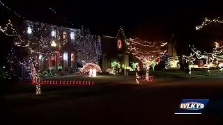 Louisville neighborhood decked out with Christmas lights and displays