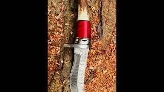 Handcrafted Damascus Steel Hunting Skinner Knife with Stag Horn Handle