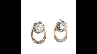 Estate 1 1/3 ctw diamond studs with enhancers in 14kt gold