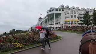 Mackinac Island, MI   Horse Taxi to the Grand Hotel