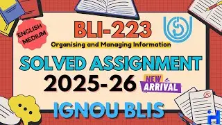 BLI-223 Solved Assignment 2025-26 || IGNOU BLIS Solved Assignment 2025-26